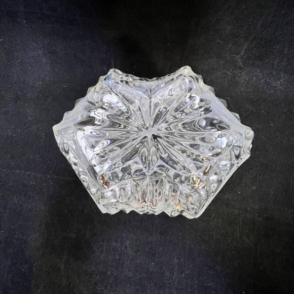 Vintage Pressed Glass Perfume Bottle With Feather Plume Stopper - Picture 9 of 9